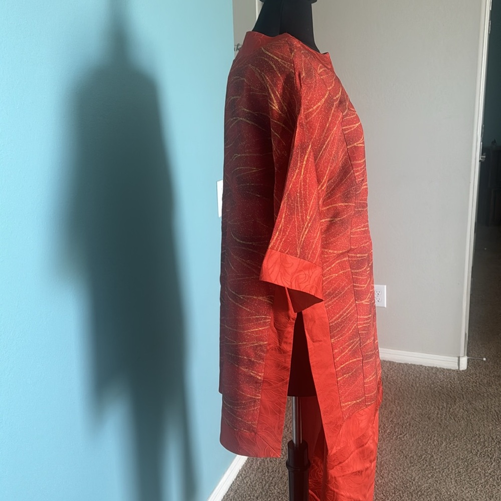Mamba rust colored silk top and pants. - Picture 3 of 6